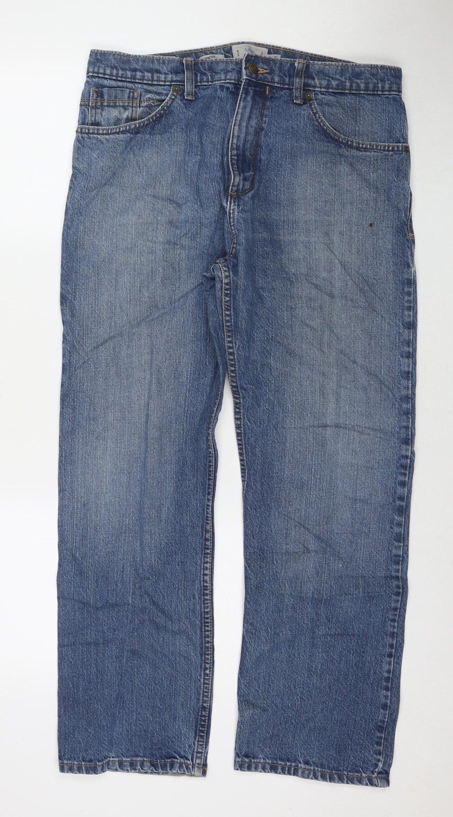 Womens UK Size 34 in Marks and Spencer Regular Fit Straight Blue Jeans