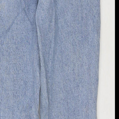 Zara Womens Blue Cotton Straight Jeans Size 6 L29 in Regular Zip