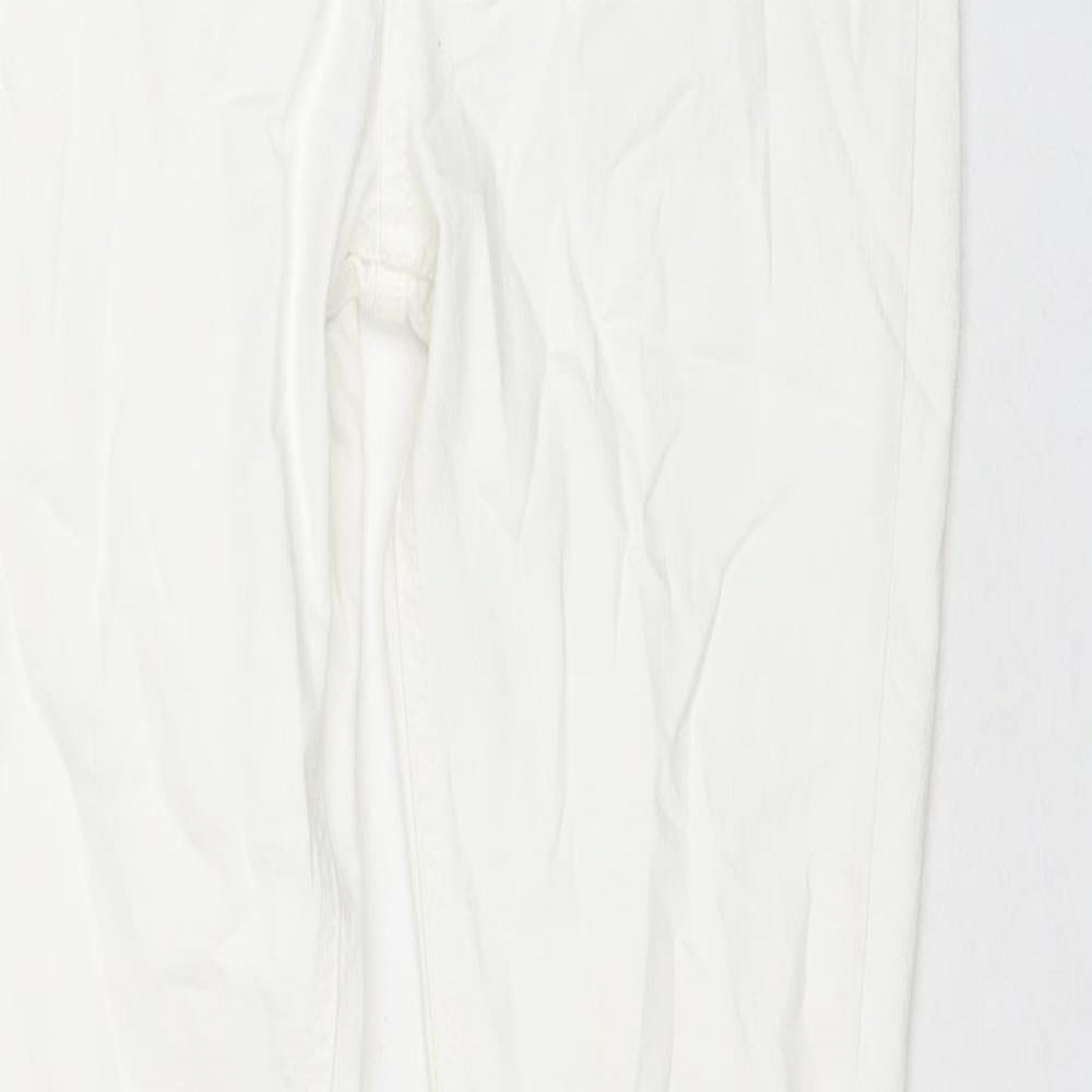 Phase Eight Womens White Cotton Skinny Jeans Size 12 L28 in Regular Zip