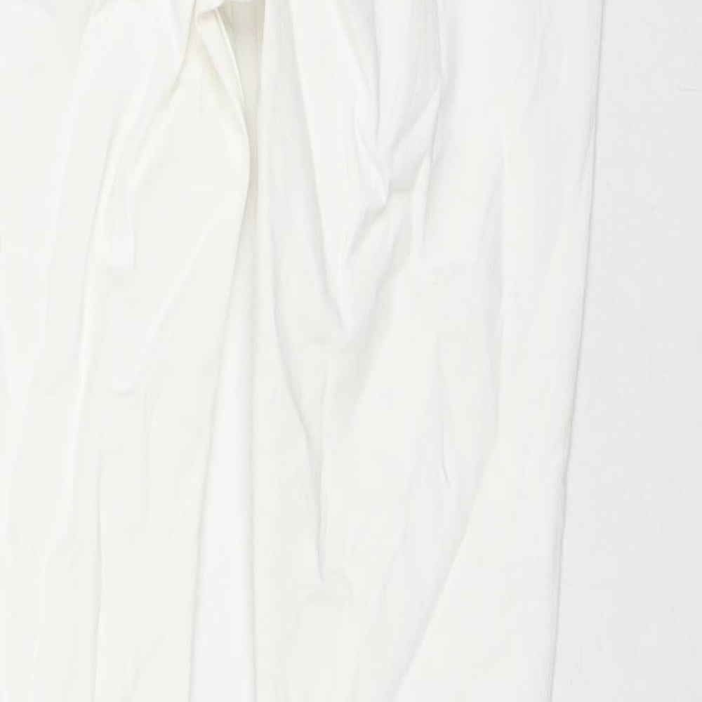 Phase Eight Womens White Cotton Skinny Jeans Size 12 L28 in Regular Zip