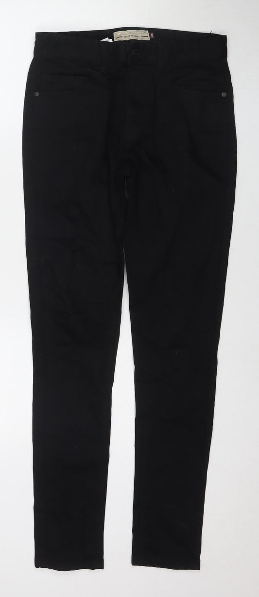 NEXT Mens Black Cotton Skinny Jeans Size 28 in L31 in Slim Zip