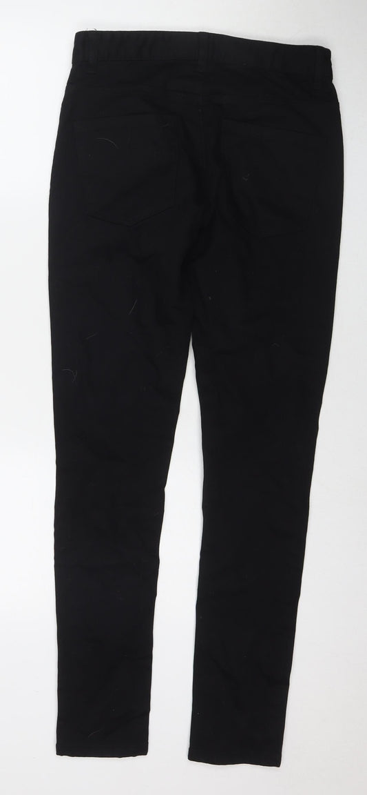 NEXT Mens Black Cotton Skinny Jeans Size 28 in L31 in Slim Zip