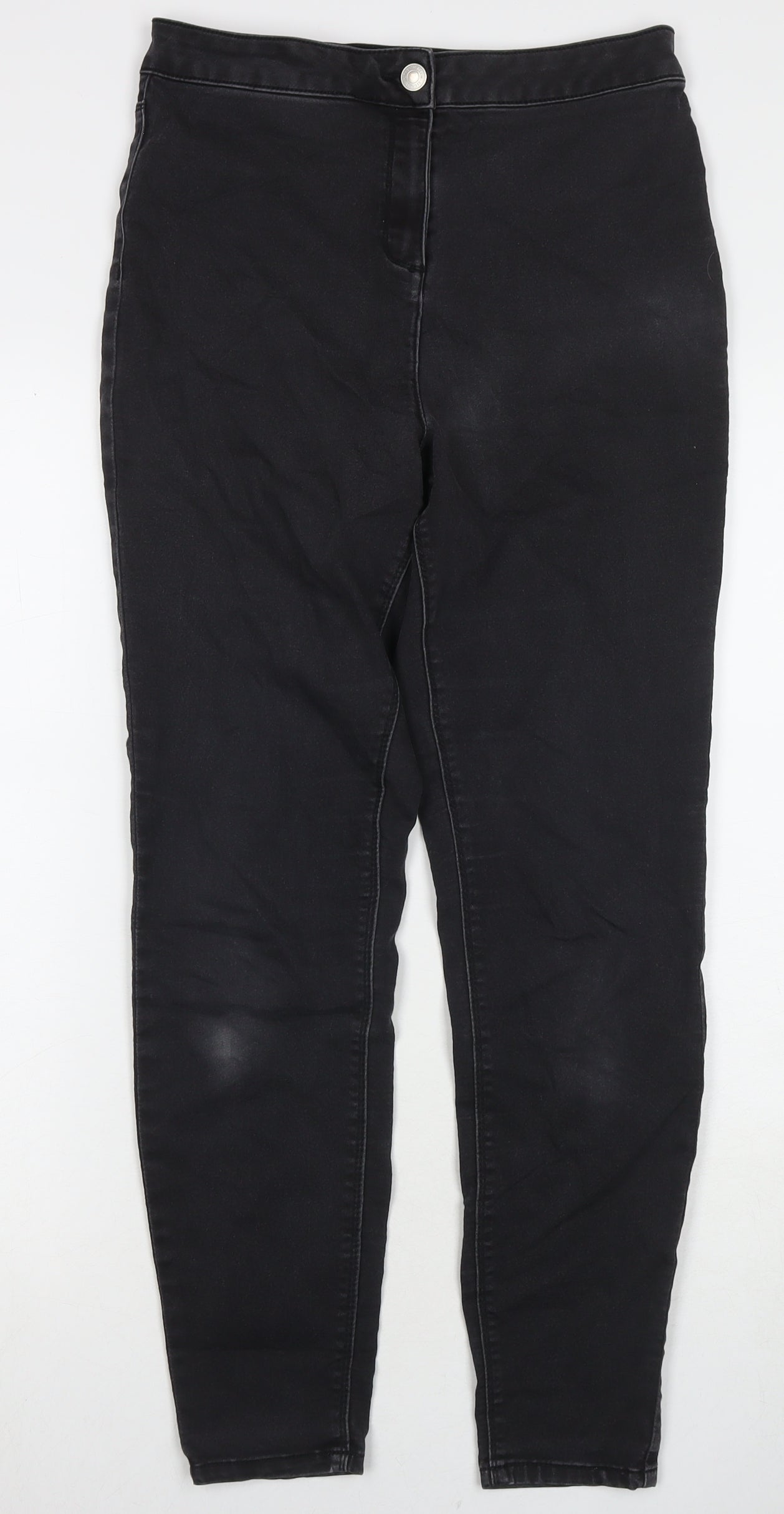 Womens UK Size 12 Papaya Regular Fit Skinny Black Jeans