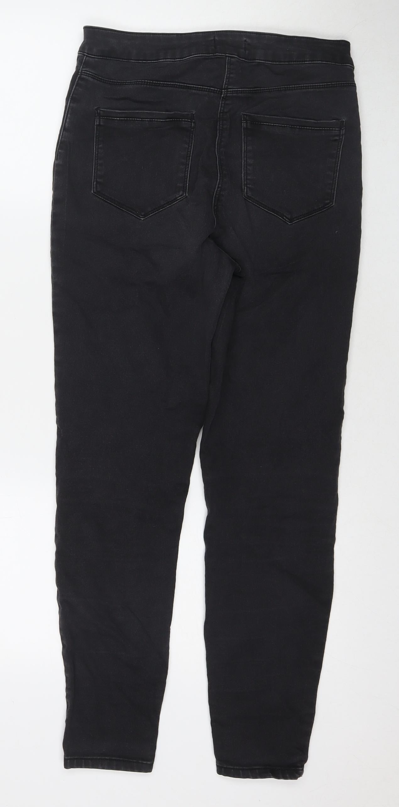 Womens UK Size 12 Papaya Regular Fit Skinny Black Jeans