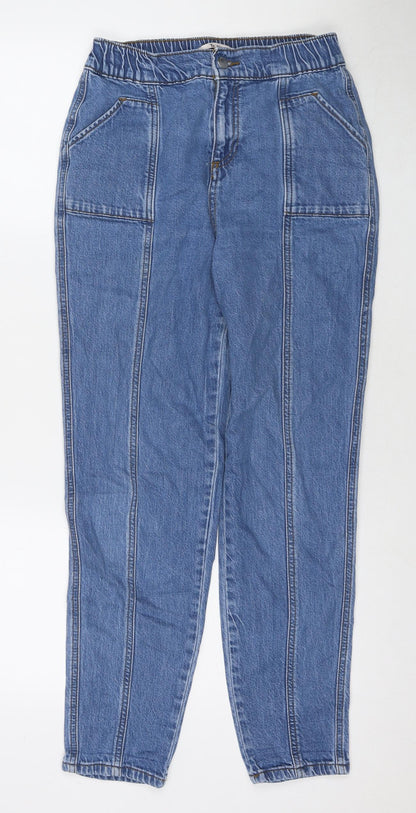 TU Womens Blue Cotton Straight Jeans Size 8 L27 in Regular Zip