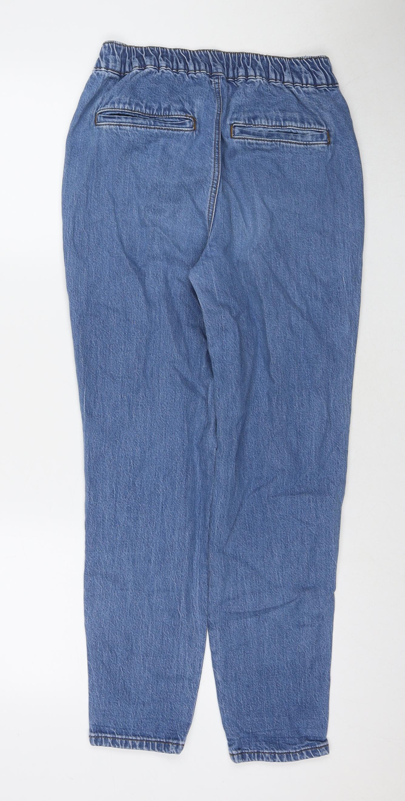 TU Womens Blue Cotton Straight Jeans Size 8 L27 in Regular Zip