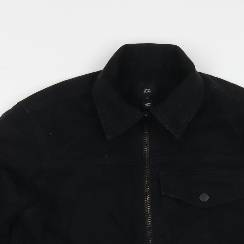 Mens UK Size XS River Island Black Jacket