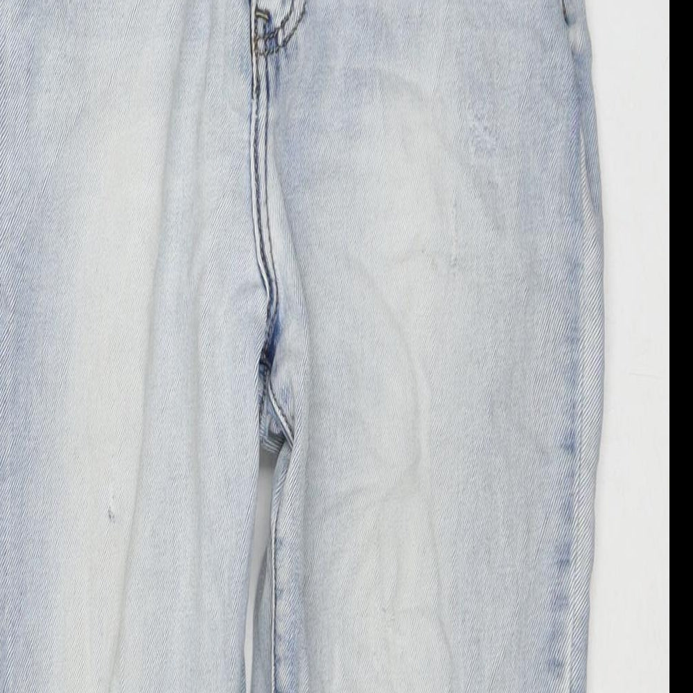 Womens UK Size 10 Toxik3 Regular Fit Cropped Blue Jeans