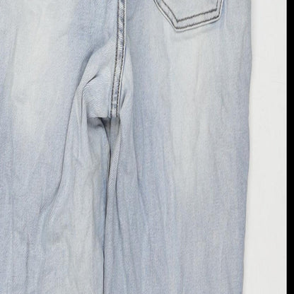 Womens UK Size 10 Toxik3 Regular Fit Cropped Blue Jeans