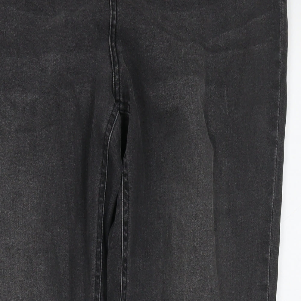 Nutmeg Womens Black Cotton Straight Jeans Size 14 L28 in Regular Zip