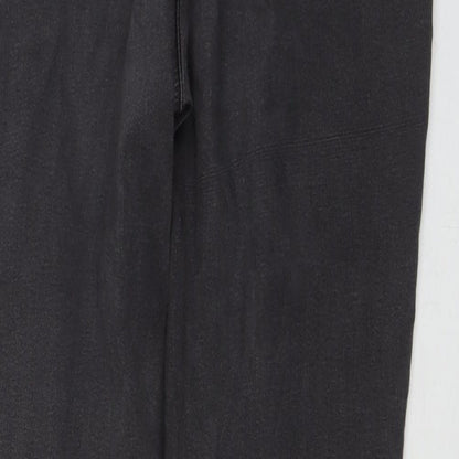 Nutmeg Womens Black Cotton Straight Jeans Size 14 L28 in Regular Zip