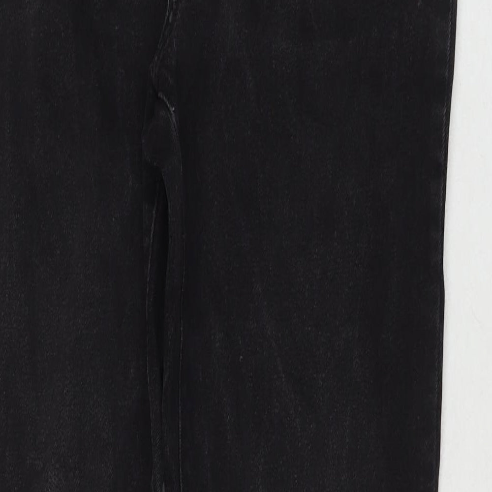 La Redoute Womens Black Cotton Bootcut Jeans Size 14 L29 in Regular Zip