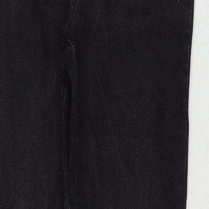 La Redoute Womens Black Cotton Bootcut Jeans Size 14 L29 in Regular Zip