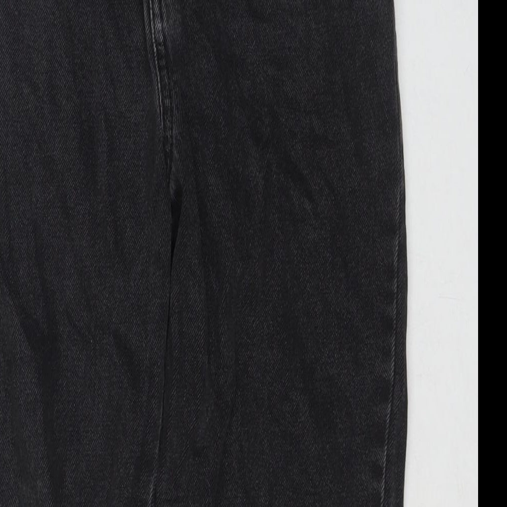 Zara Girls Black Polyester Blend Straight Jeans Size 11-12 Years L23 in Regular Zip