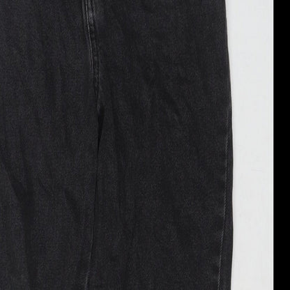 Zara Girls Black Polyester Blend Straight Jeans Size 11-12 Years L23 in Regular Zip