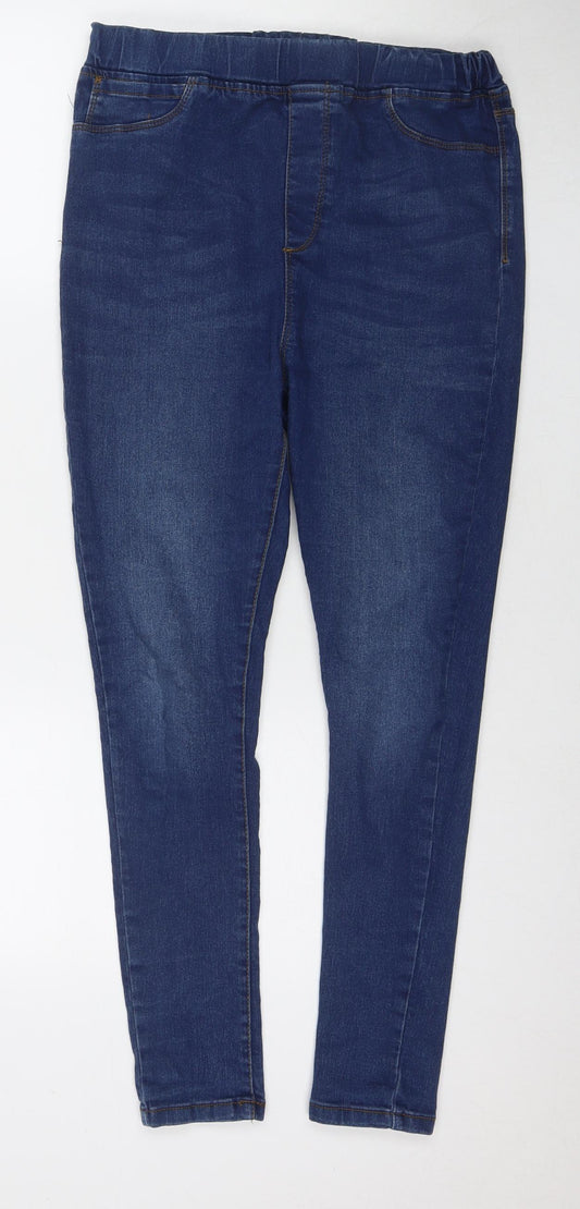 Boohoo Womens Blue Polyester Jegging Jeans Size 12 L26 in Regular