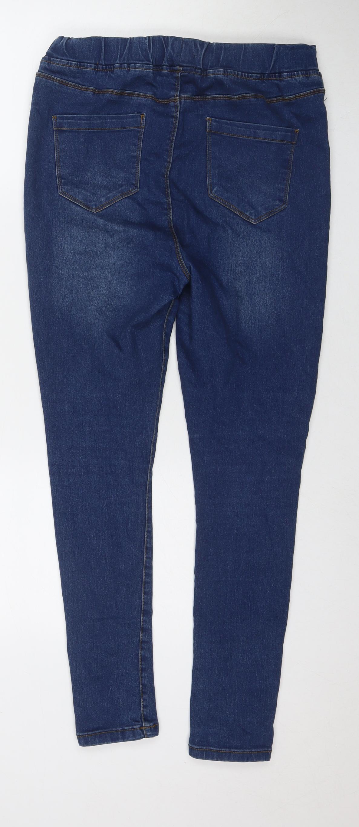 Boohoo Womens Blue Polyester Jegging Jeans Size 12 L26 in Regular