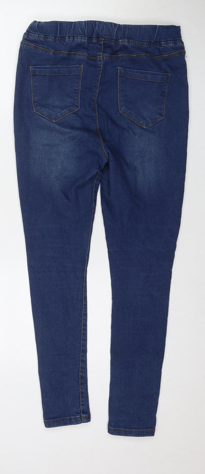 Boohoo Womens Blue Polyester Jegging Jeans Size 12 L26 in Regular