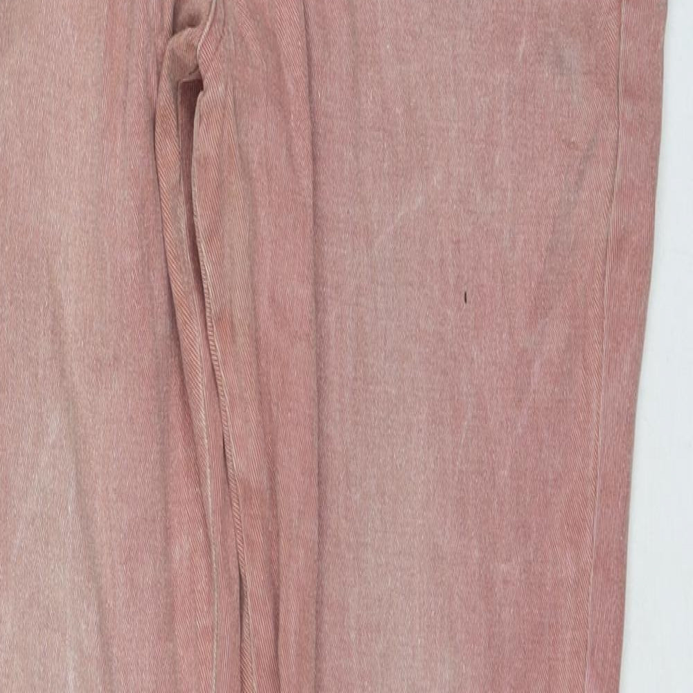 Villain Mens Pink Cotton Straight Jeans Size 36 in L33 in Regular Zip