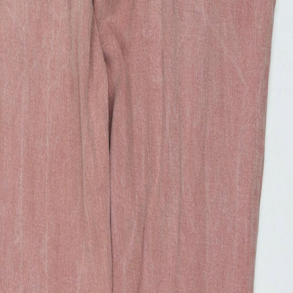 Villain Mens Pink Cotton Straight Jeans Size 36 in L33 in Regular Zip