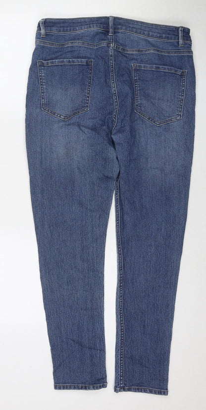 Corporatewear Womens Blue Cotton Skinny Jeans Size 34 in L28 in Regular Zip