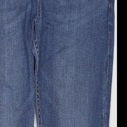 Corporatewear Womens Blue Cotton Skinny Jeans Size 34 in L28 in Regular Zip
