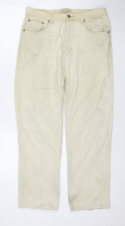 Hutson Harbour Mens Beige Cotton Straight Jeans Size 30 in L26 in Regular Zip