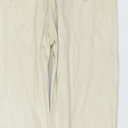 Hutson Harbour Mens Beige Cotton Straight Jeans Size 30 in L26 in Regular Zip