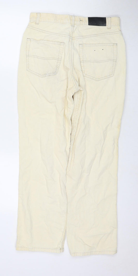 Denim & Co. Mens Beige Cotton Trousers Size 32 in L30 in Regular Zip