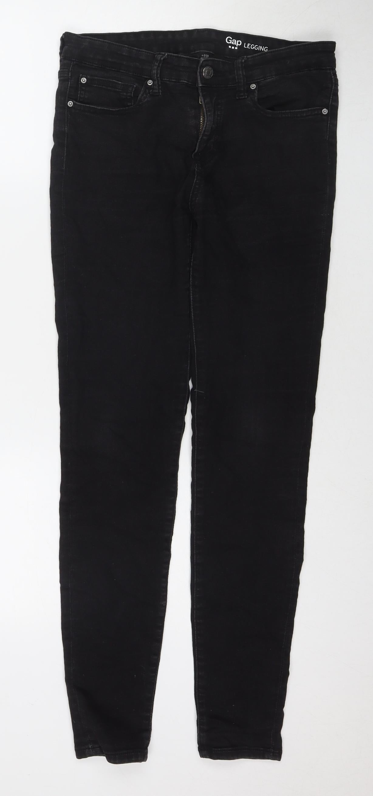 Gap Womens Black Cotton Skinny Jeans Size 8 L29 in Regular Zip