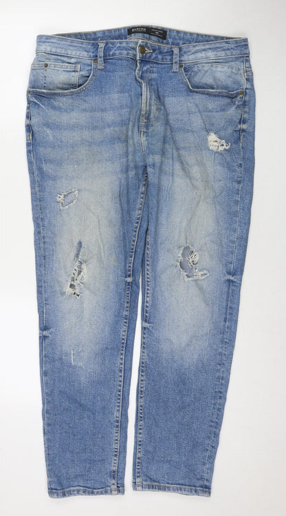 Mens UK Size 36 in Burton Regular Fit Tapered Blue Jeans