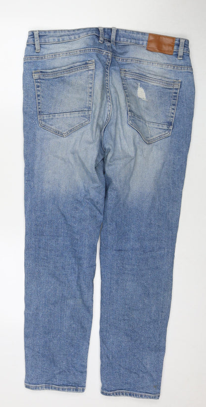 Mens UK Size 36 in Burton Regular Fit Tapered Blue Jeans