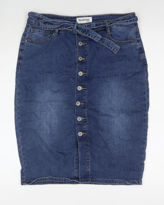 Womens UK Size XL My Bestiny Straight & Pencil Denim Skirt