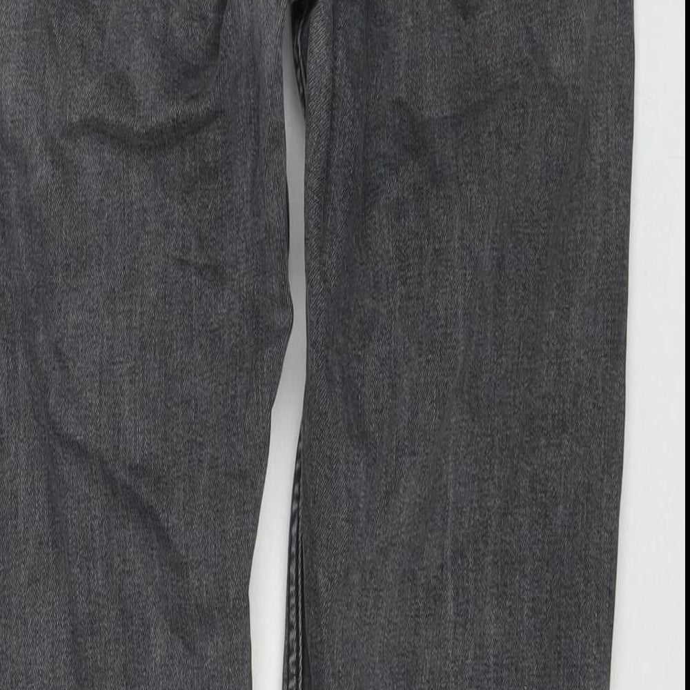 Topshop Womens Grey Cotton Cropped Jeans Size 30 L32 in Regular Zip