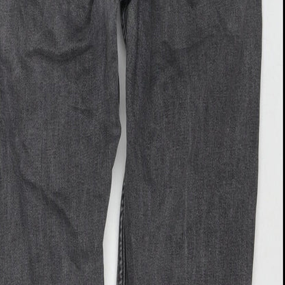 Topshop Womens Grey Cotton Cropped Jeans Size 30 L32 in Regular Zip