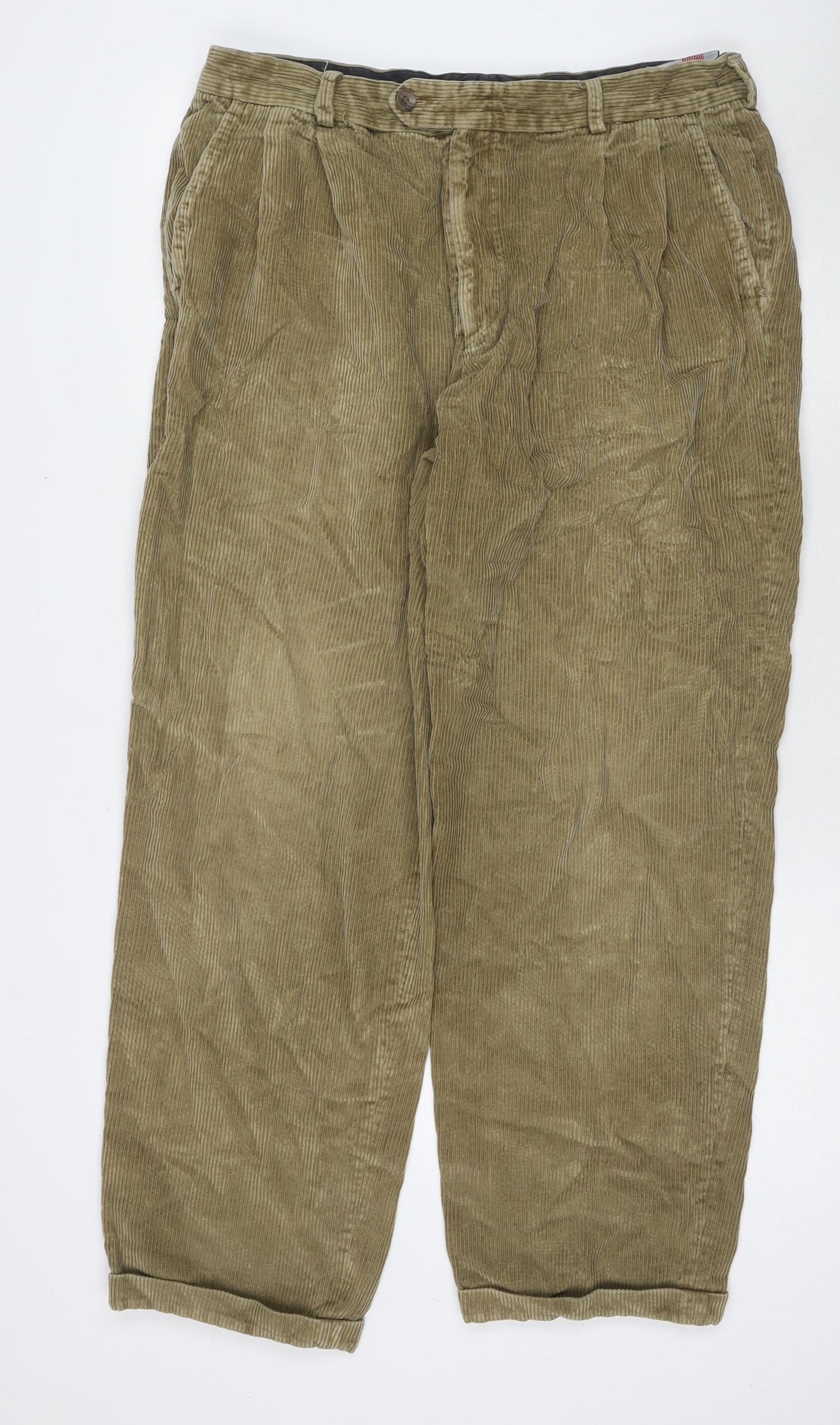Pedrini Mens Beige Polyester Blend Trousers Size XL L30 in Regular Zip