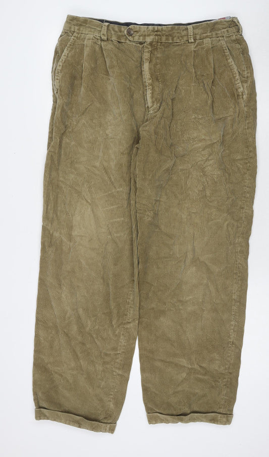 Pedrini Mens Beige Polyester Blend Trousers Size XL L30 in Regular Zip