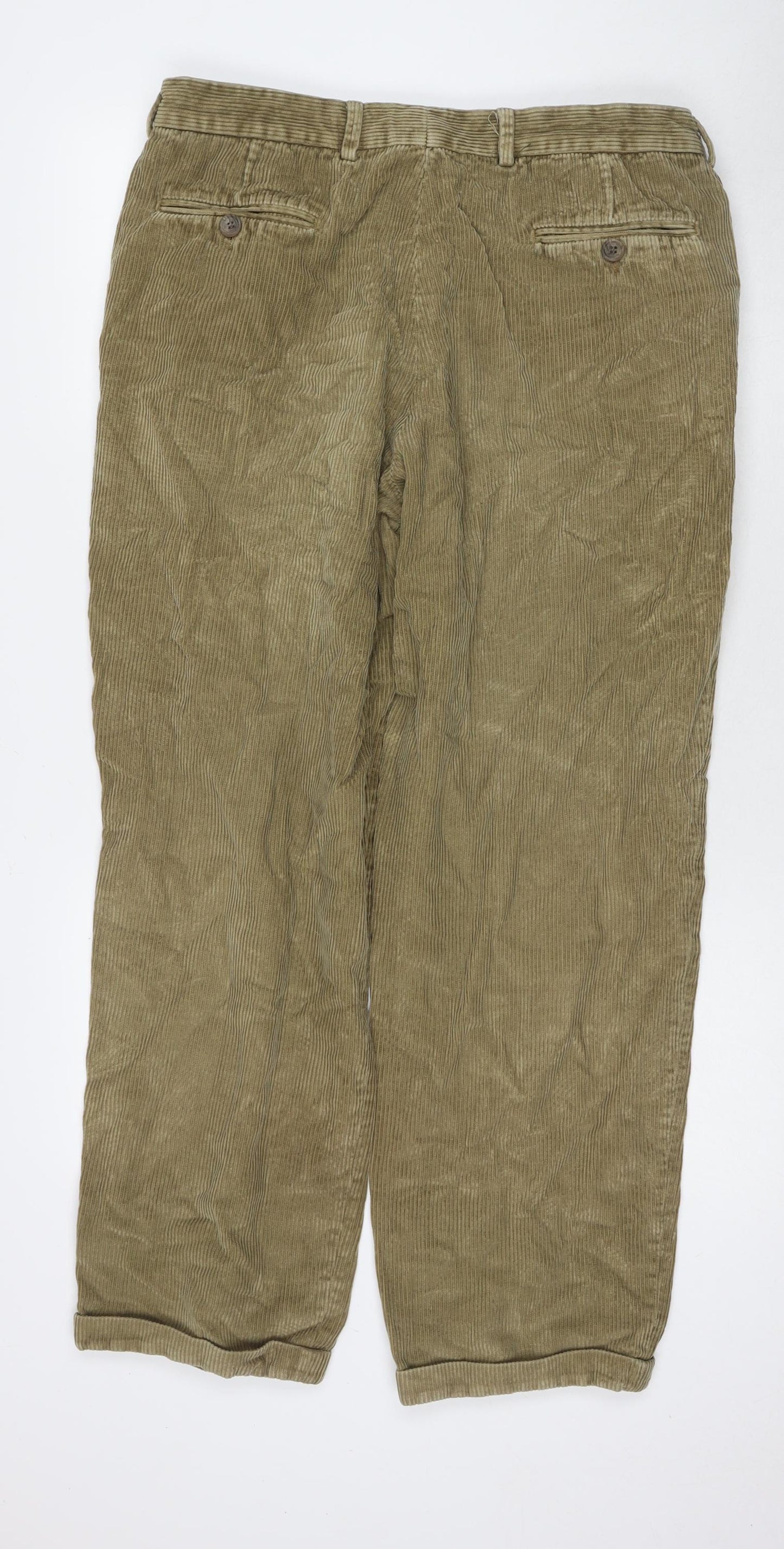 Pedrini Mens Beige Polyester Blend Trousers Size XL L30 in Regular Zip