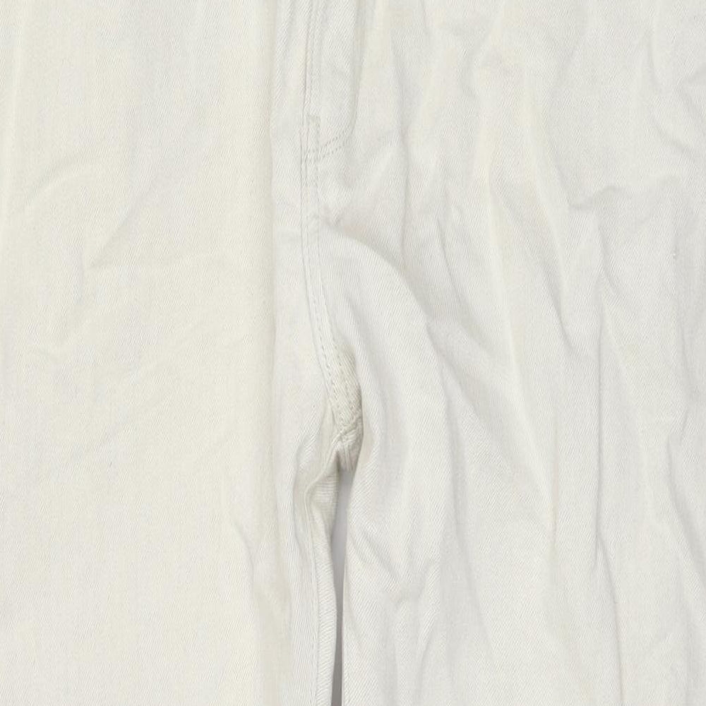 Autograph Mens Ivory Cotton Straight Jeans Size 42 in L31 in Regular Zip