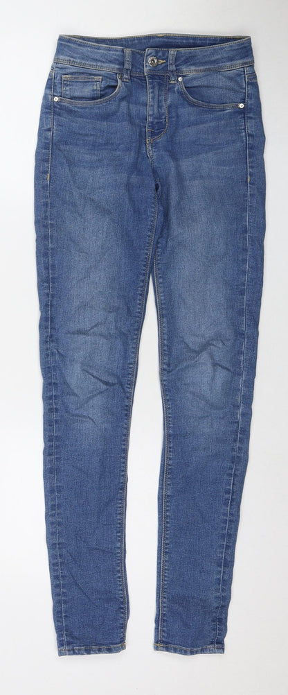 Divided by H&M Womens Blue Cotton Skinny Jeans Size 6 L30 in Regular Zip