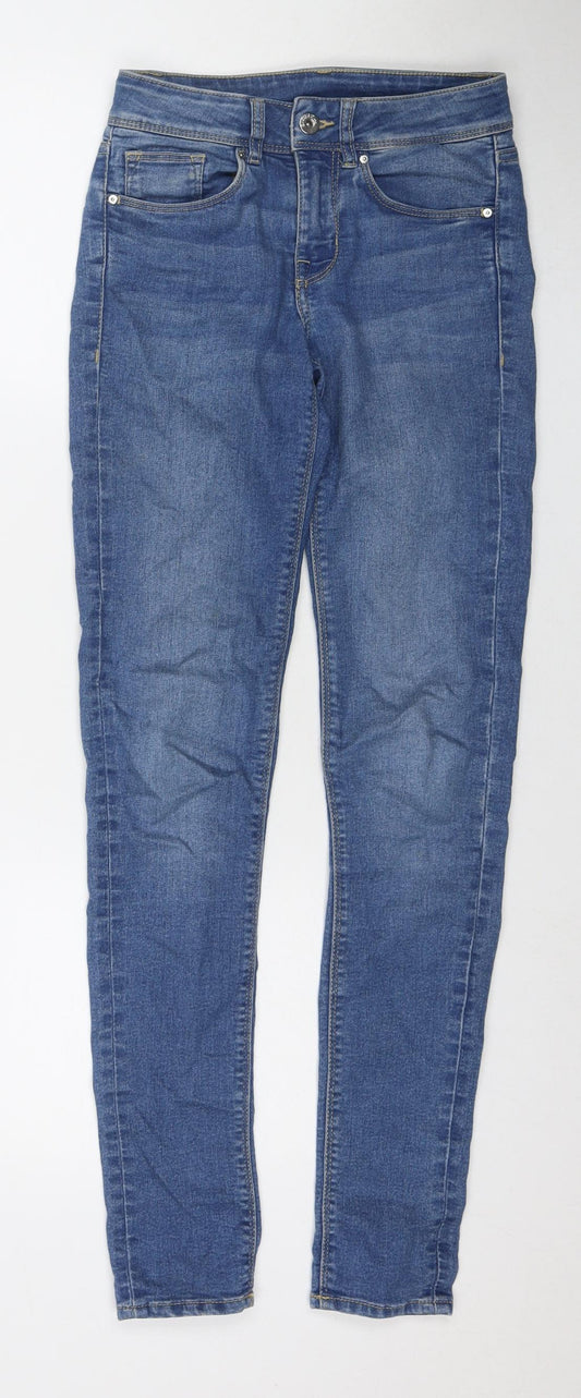 Divided by H&M Womens Blue Cotton Skinny Jeans Size 6 L30 in Regular Zip