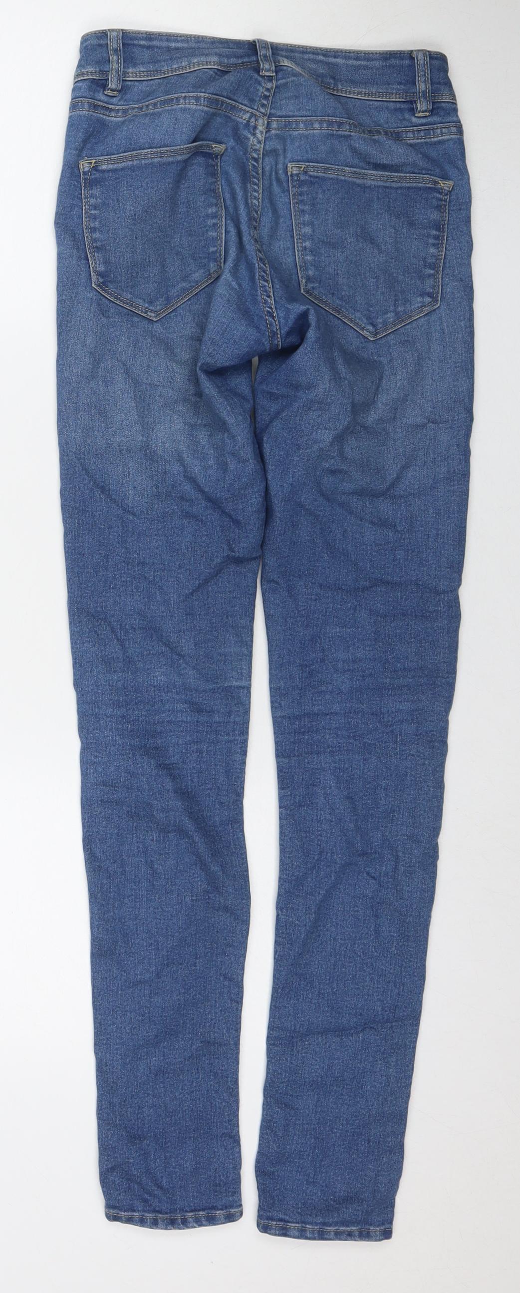 Divided by H&M Womens Blue Cotton Skinny Jeans Size 6 L30 in Regular Zip