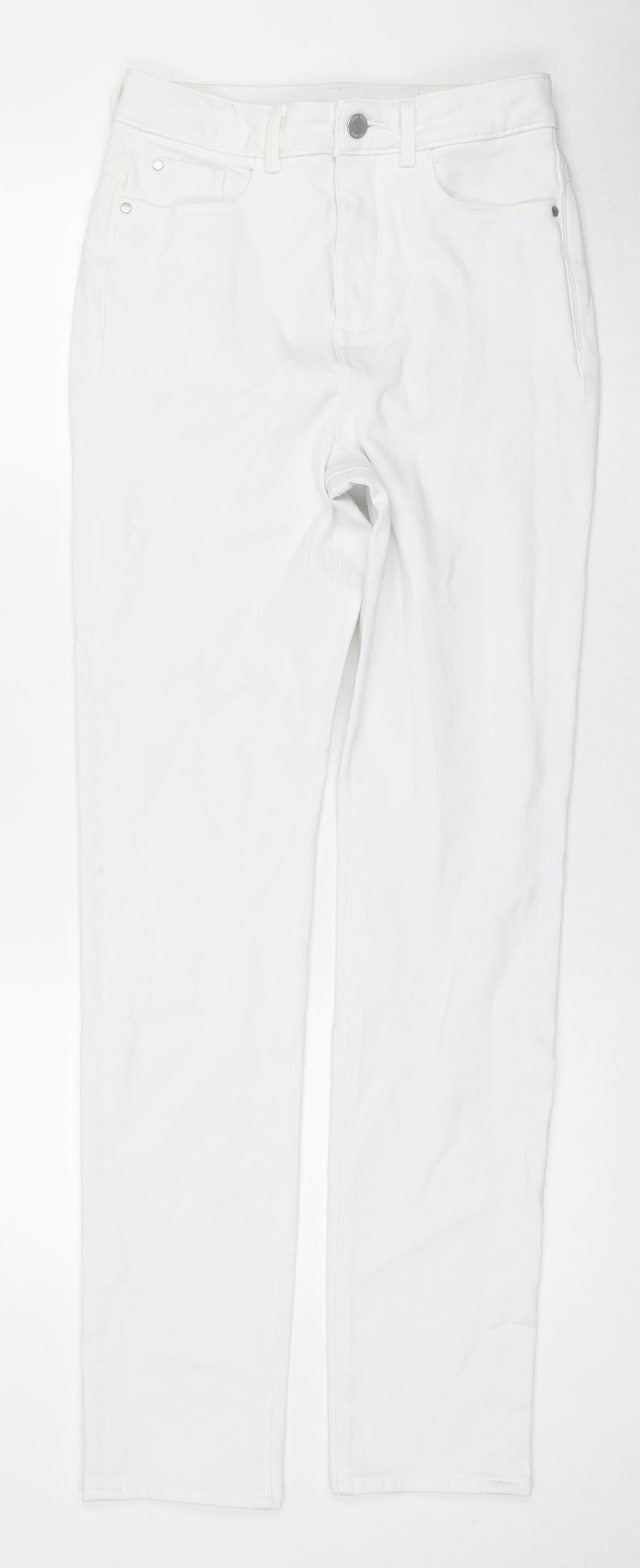 Womens UK Size 8 Marks and Spencer Regular Fit Skinny White Jeans