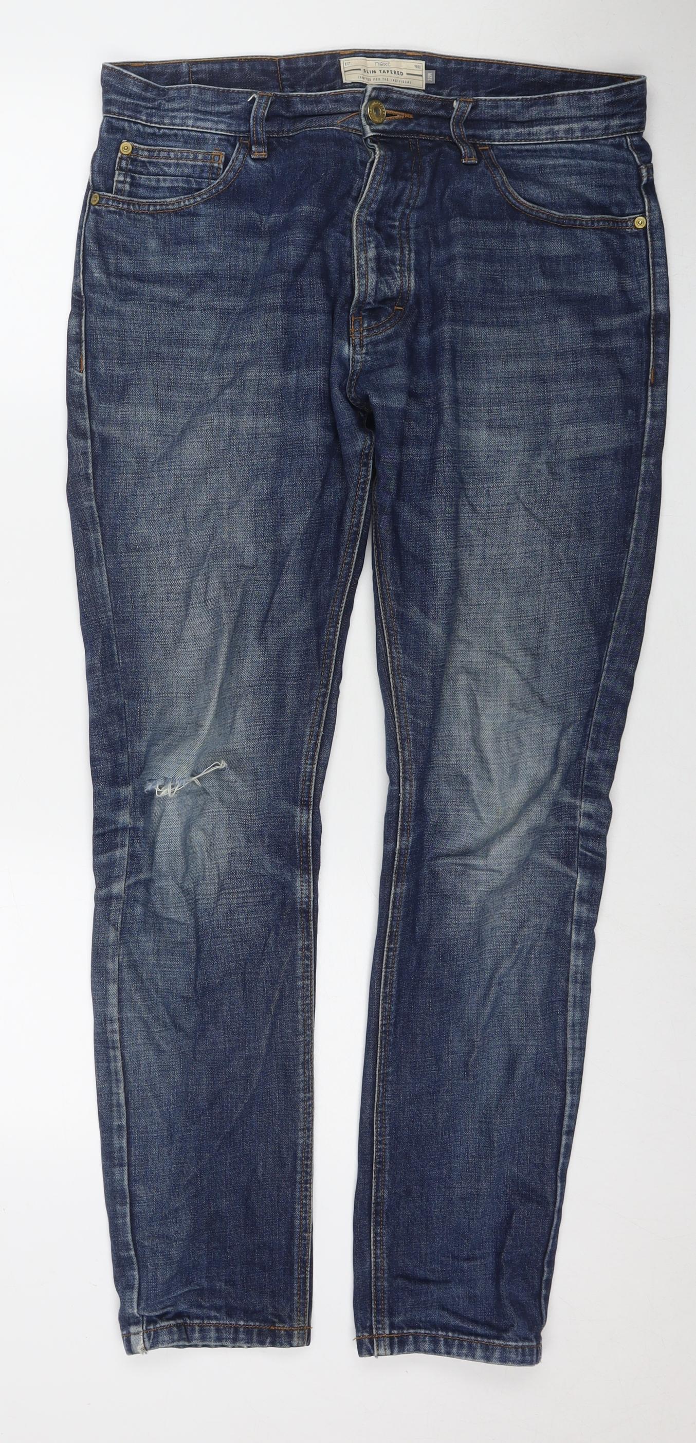 Mens UK Size 32 in NEXT Regular Fit Straight Blue Jeans