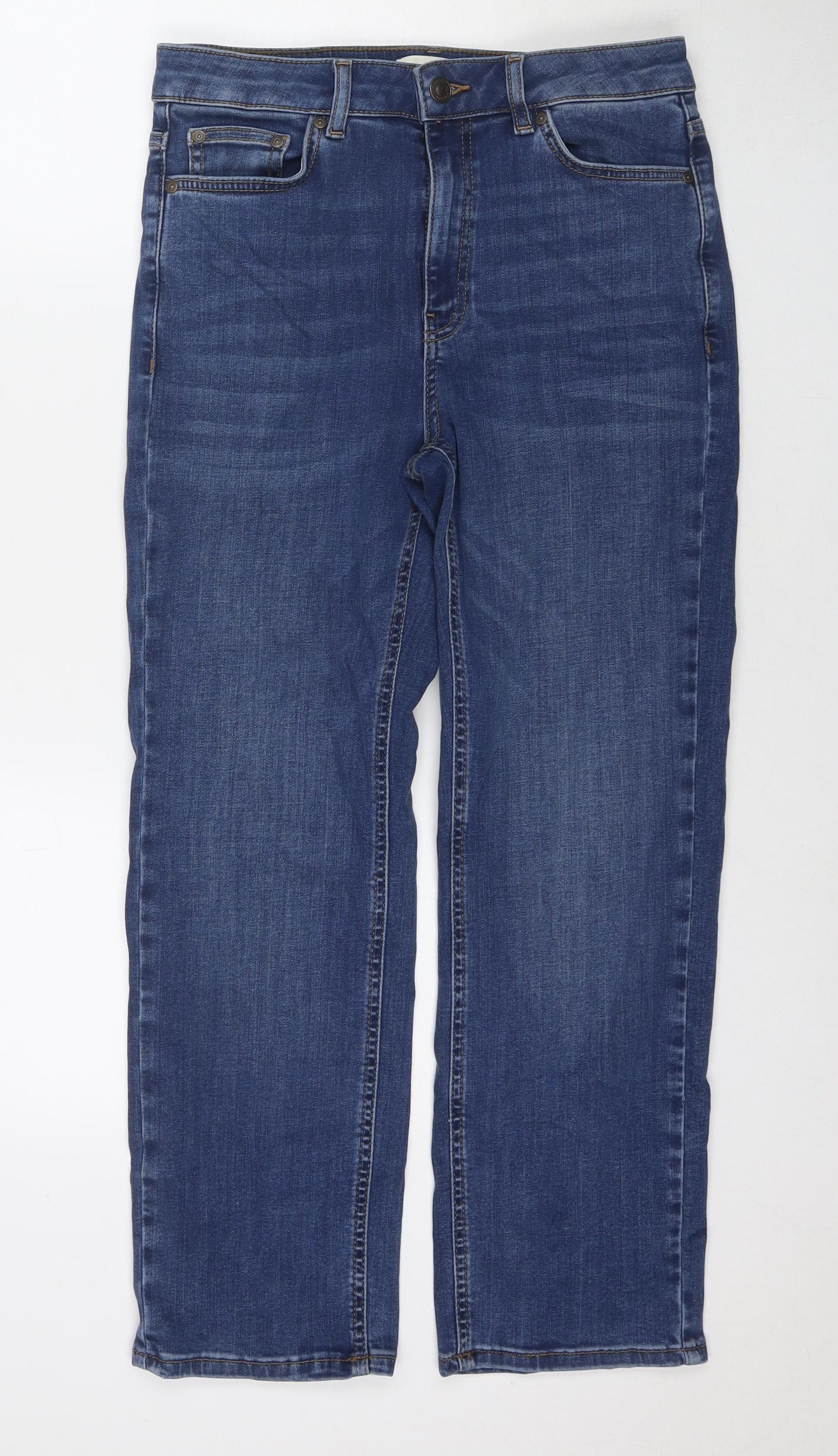 Autograph Womens Blue Cotton Skinny Jeans Size 12 L26 in Regular Zip