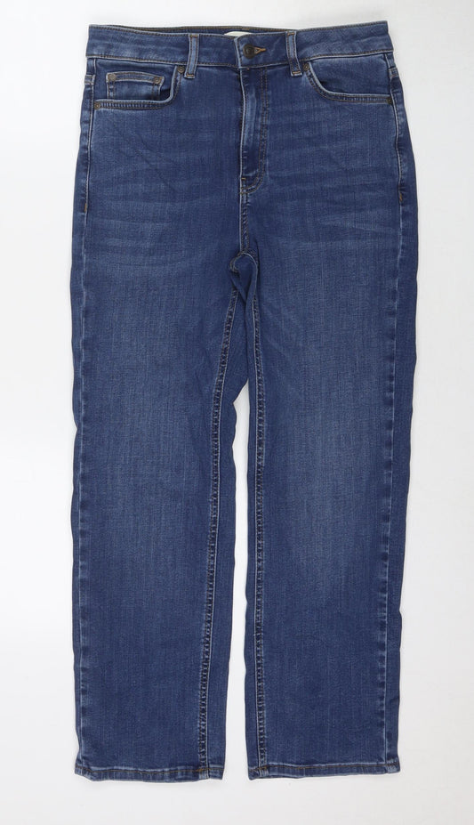 Autograph Womens Blue Cotton Skinny Jeans Size 12 L26 in Regular Zip