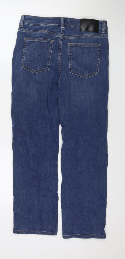 Autograph Womens Blue Cotton Skinny Jeans Size 12 L26 in Regular Zip