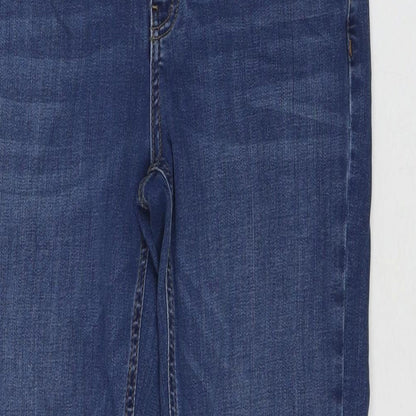 Autograph Womens Blue Cotton Skinny Jeans Size 12 L26 in Regular Zip