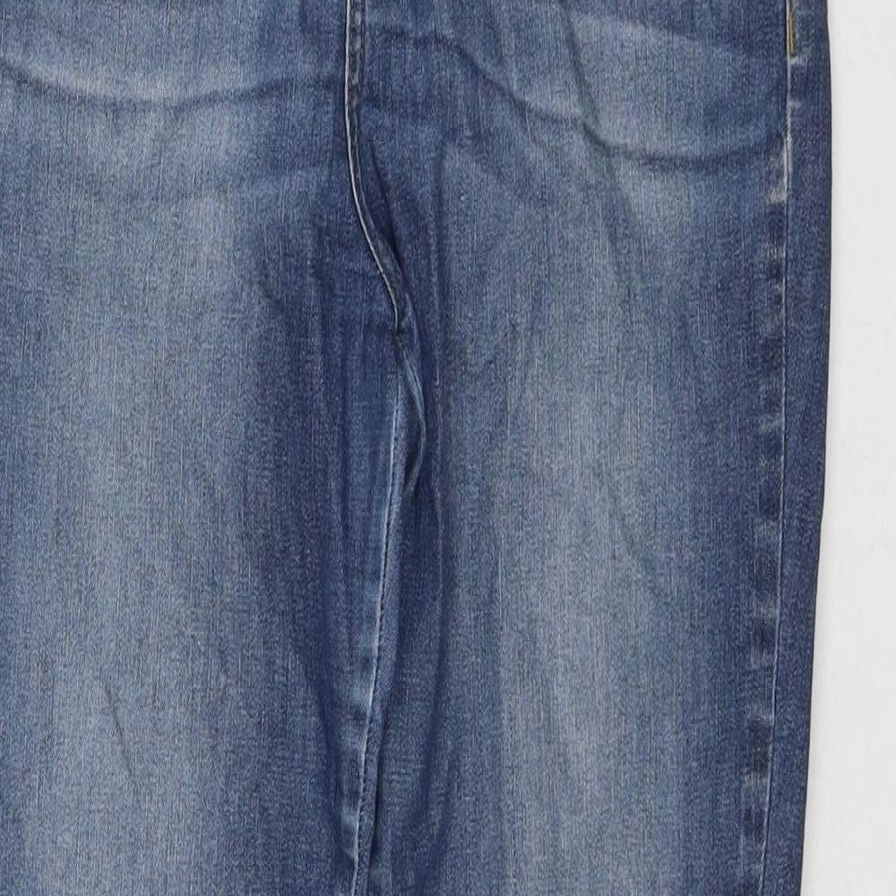 A Collection Womens Blue Cotton Skinny Jeans Size 14 L28 in Regular Zip