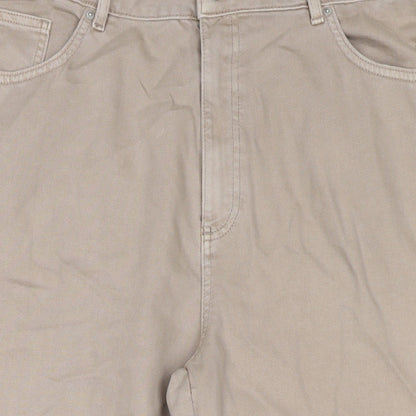 Womens UK Size 18 Marks and Spencer Regular Fit Wide-Leg Beige Jeans